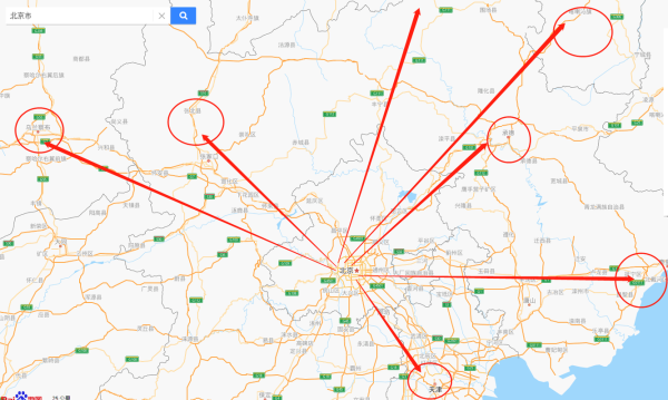 北京离哪个城市最近_北京周边最近的城市是哪里