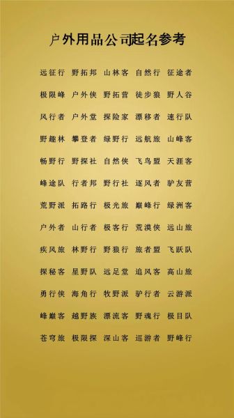 户外品牌起名技巧_如何取一个易记又有辨识度的名字