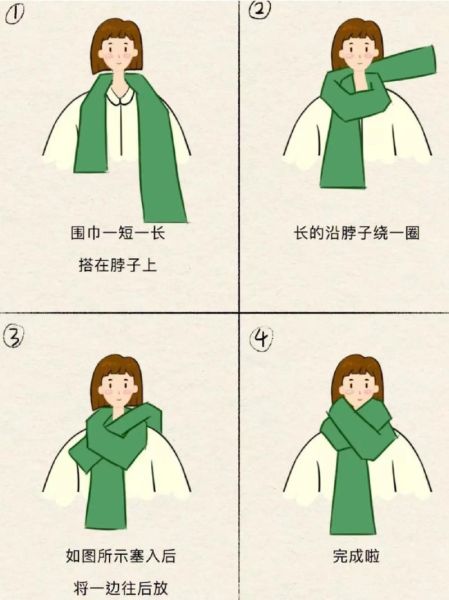 户外围脖怎么戴_冬季围脖防风保暖图解