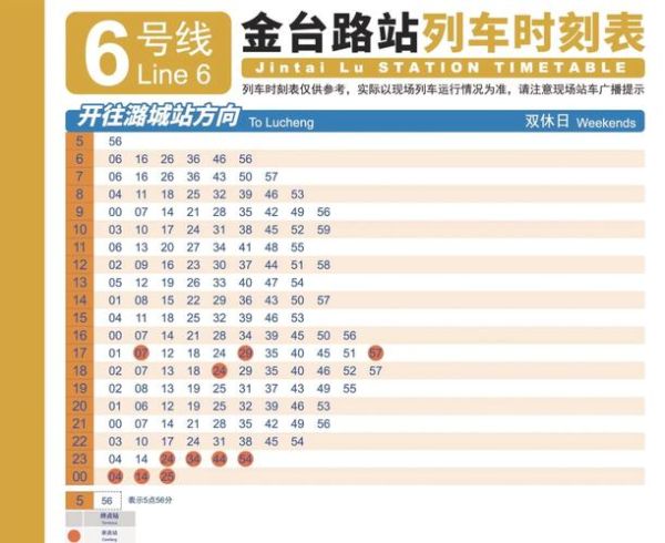 北京地铁六号线运营时间_六号线首末班车几点